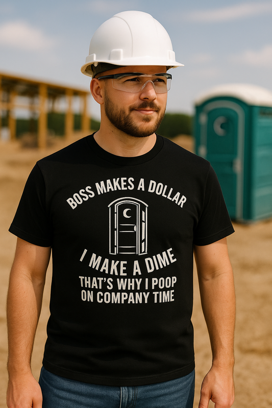 Funny Work Humor Tee - "Boss Makes a Dollar, I Make a Dime" Comedy Shirt, Gift for Co-Workers, Office Wear